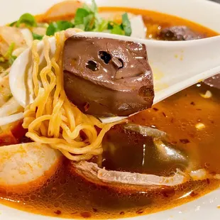 Bun Bo Hue with egg noodles