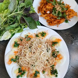 Banh beo // shrimp &amp; sweet potato fritter