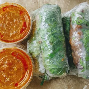 Takeaway: Nem Nuong Cuon (grilled pork sausage fresh spring rolls).