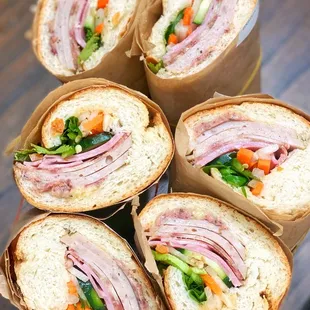 a stack of sandwiches