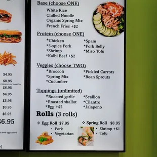 menu