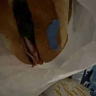 Found a part of their glove on my sandwich