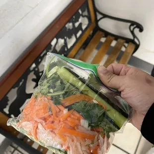 Veggie separate if you don&apos;t want soggy Banh mi