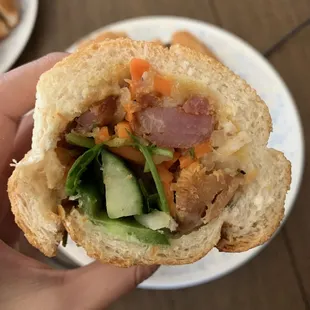 Grilled pork with lemongrass banh mi