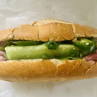 Banh Mi Dac Biet (Ham and Pork Cake Sandwich)