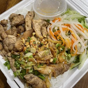 Grilled chicken noodle salad: $12