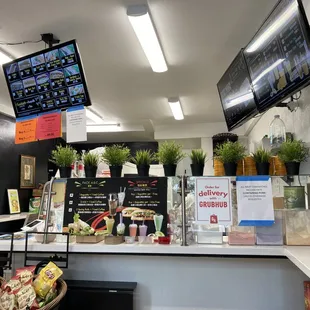 The counter and menus