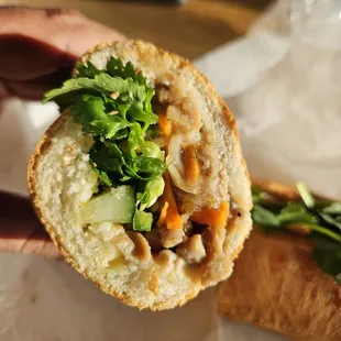 Lemongrass chicken banh mi