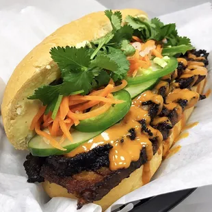 Spicy Asian BBQ Brisket Banh Mi