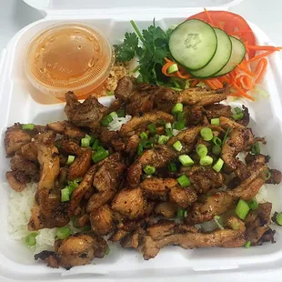 Grilled Chicken (Ga Nuong) Rice Plate
