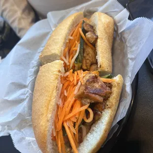 Lemongrass chicken banh-mi.