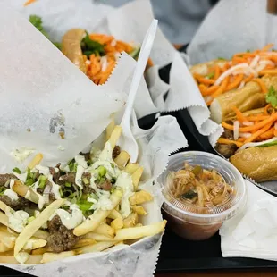 Korean Fries and Grilled Pork Banh Mi
