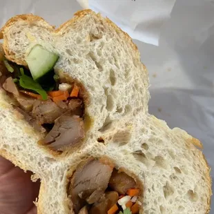 the inside of a sandwich