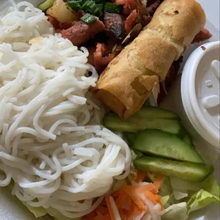 42. Vermicelli with Grilled Shrimp, Pork and Egg Roll