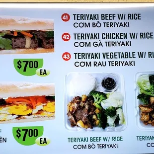 Specials Menu