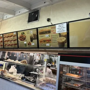 menus on the wall