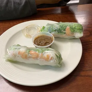 Shrimp Spring Rolls w/ peanut sauce