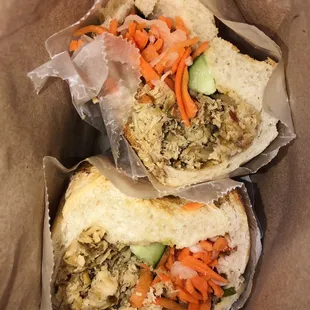 Shredded Chicken Banh Mi Sandwiches