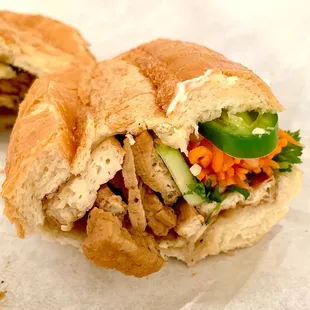 Veggie banh mi with braised tofu and mushrooms. Super good! Great addition to the Inner Sunset.