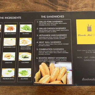 the ingredients of the sandwich