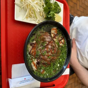 Brisket and meatball pho