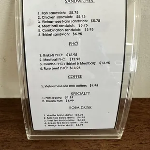menu