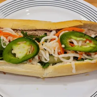 Bánh Mi  Tuna with vegetables.