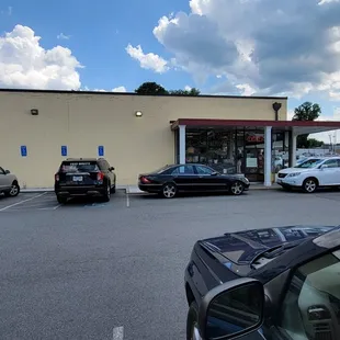 View of store entrance from the road.