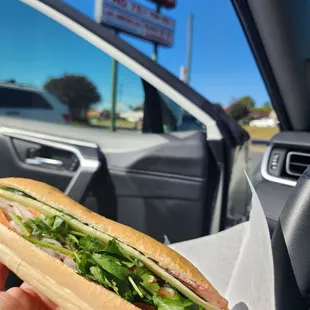 Combination Banh Mi with extra jalapeños.