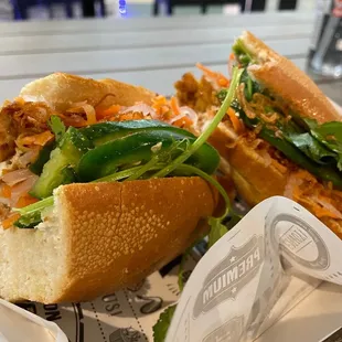 a sandwich in a basket