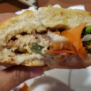 Roasted pork belly sandwich