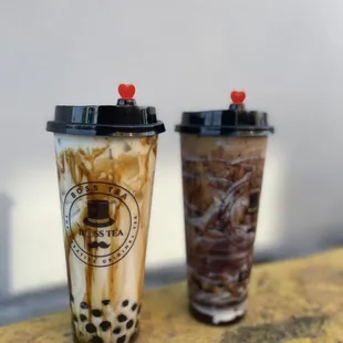 Brown sugar latte boba and Vietnamese mocha