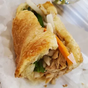 Half of the delicious grilled chicken croissant