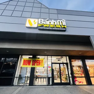 the entrance of a store