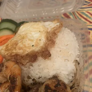 chicken, rice, and vegetables