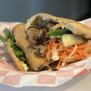 Beef and Pork Bang Mi Sandwich