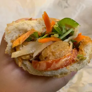 Cajun shrimp Banh Mi