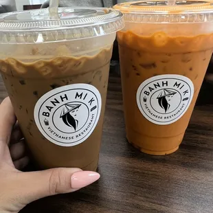 two cups of iced coffee