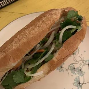 Fried fish bahn mi