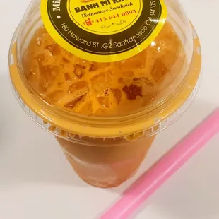 Thai iced tea w/Boba