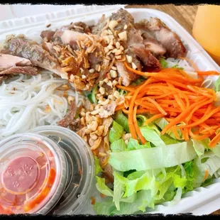 5 Spice Chicken Bowl + Thai iced tea