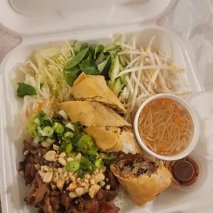 S5 - vermicelli noodles with grilled pork and eggroll