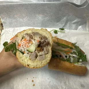 Roasted pork bahn mi