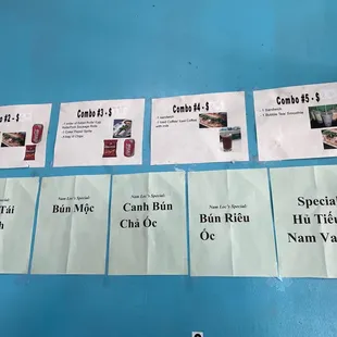 Wall menu as of 7/4/2021