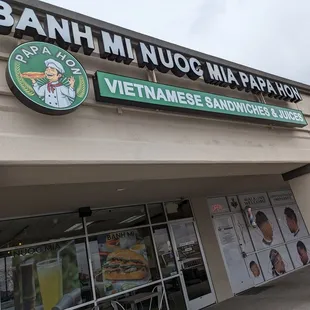 the front of the restaurant