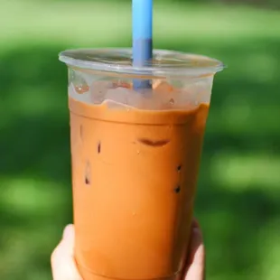 Thai milk tea with boba