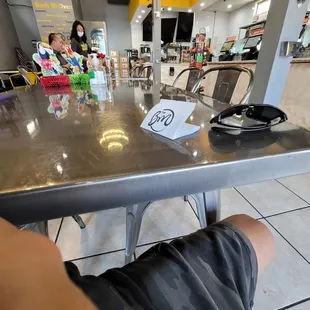 a person sitting at a table