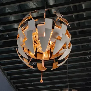 Interesting chandelier in customer waiting area
