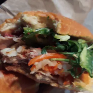 a close up of a sandwich