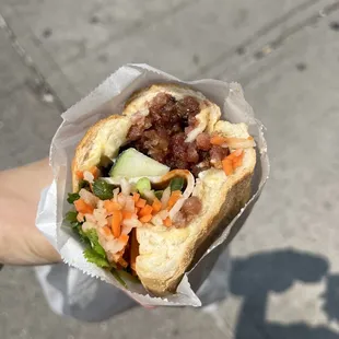 Spicy pork banh mi